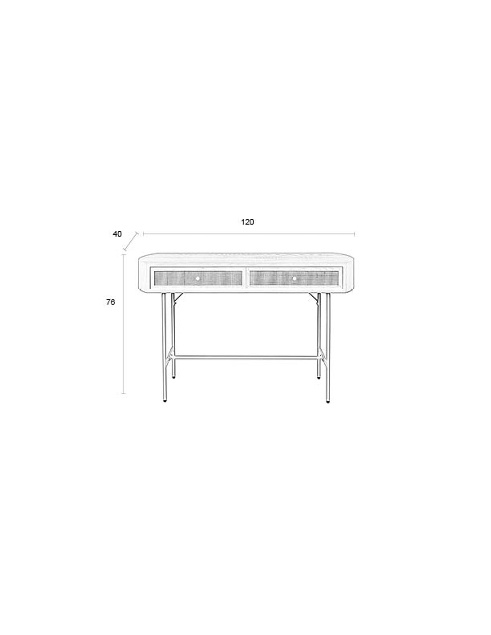 Amaya Beige Wood & Natural Rattan Console Table | 2 Doors